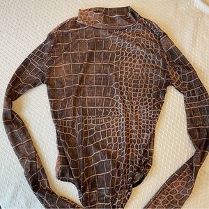 Snake print sheet bodysuit - New without tags!